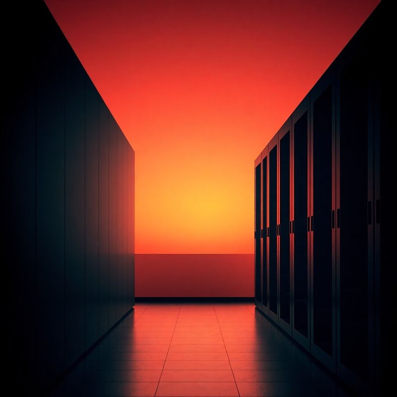 Abstract midnight-coral gradient evoking server infrastructure